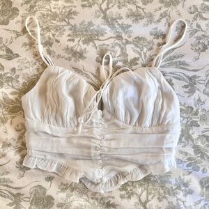 Elegant White Ruched Women's Top